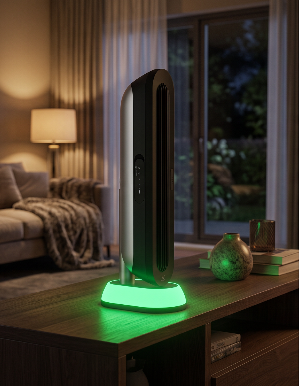 Tower fan lighting scenes